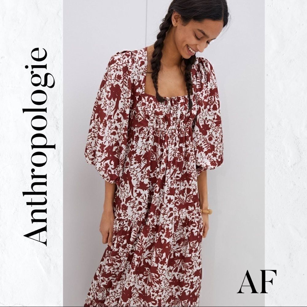 ANTHROPOLOGIE BY DELFI ISOLDE SILKY MAXI DRESS NWT Medium - Picture 4 of 8